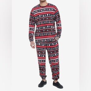 Skulls & Spiderwebs Fair Isle Fleece Pajama Set